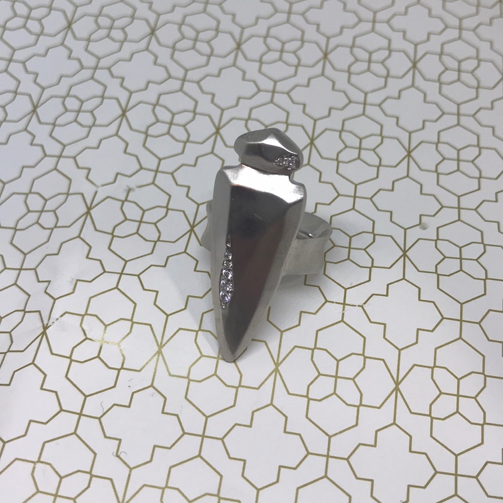 Kendra Scott arrow ring silver adjustable w bag